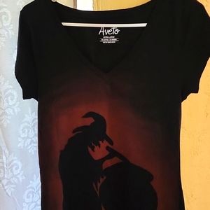 New Upcycled Bleach Stencil Black Cotton XL Bibbity Bobbity Aveto Shirt